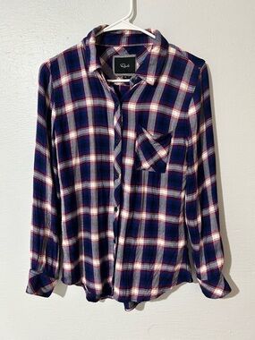 Rails red, white & blue plaid button down long sleeve shirt xs